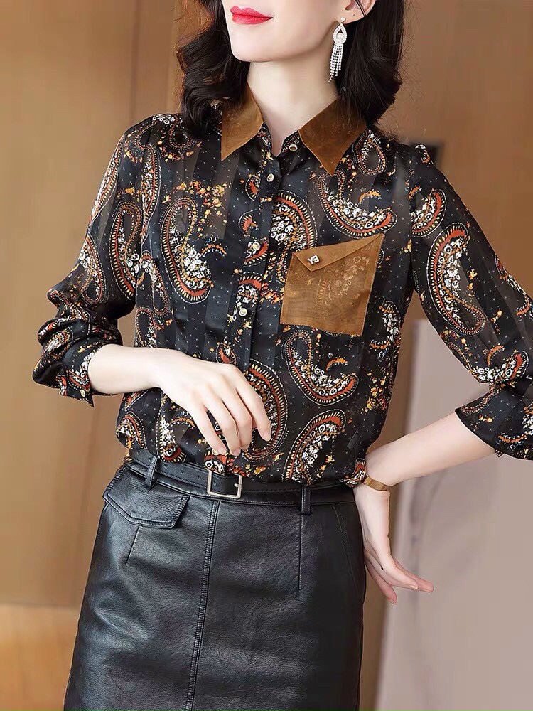 Áo Sơ MiVoan Lụa 1 Túi - SM53